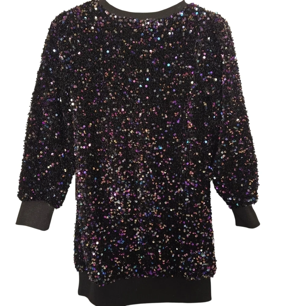 Elegant Black Sequin Kids Dress
